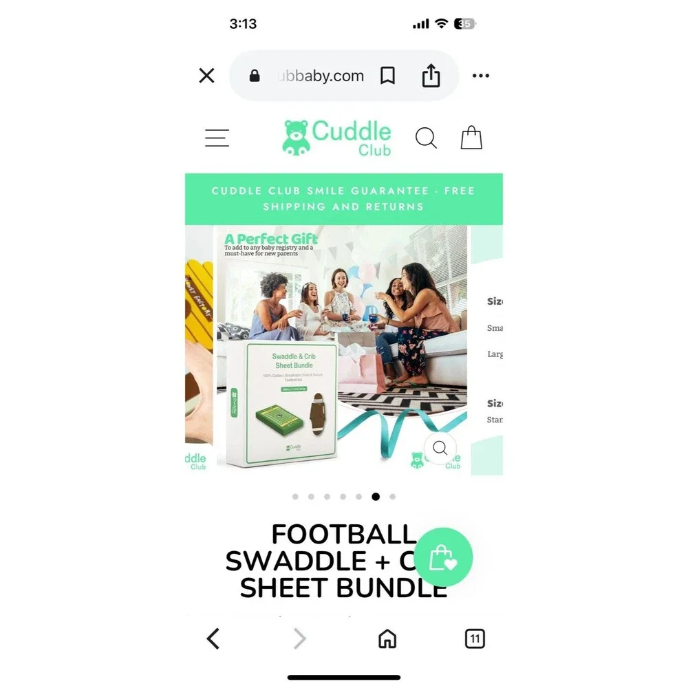 New Cuddle Club Swaddle & Crib Sheet Football Set Size Large 3-6 Mos Gift $40